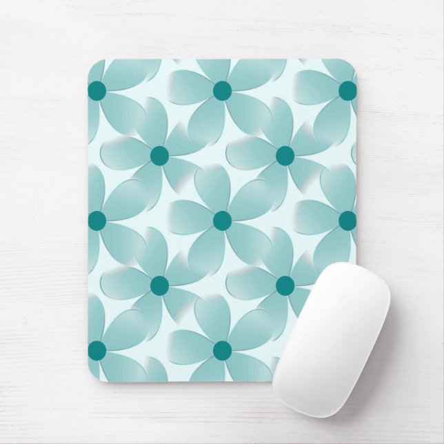 Green floral pattern. mouse mat (With Mouse)