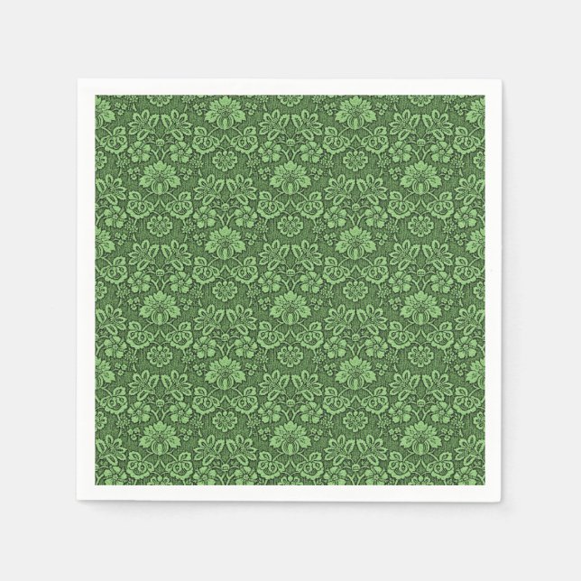 Green floral pattern napkin (Front)