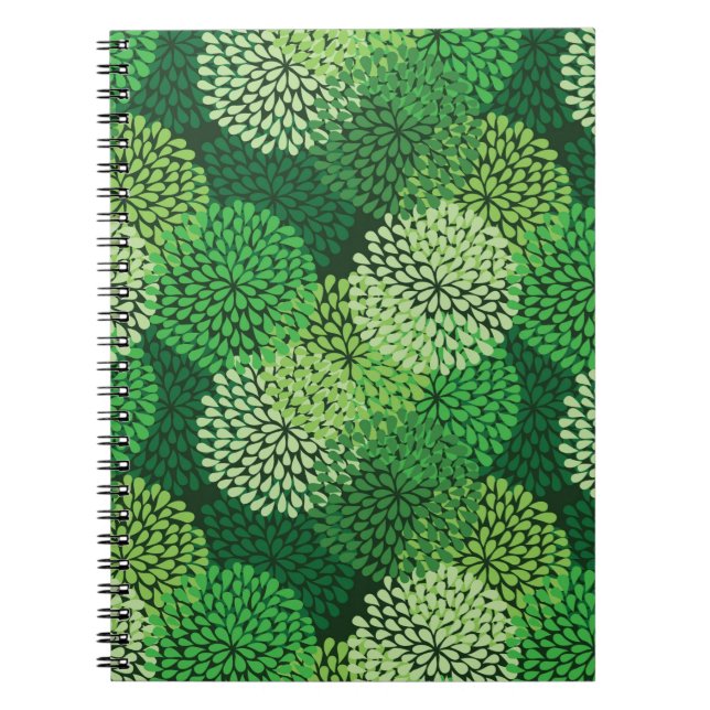 Green floral pattern notebook (Front)