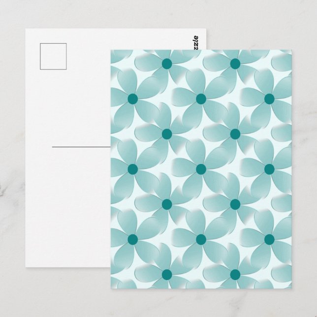 Green floral pattern. postcard (Front/Back)