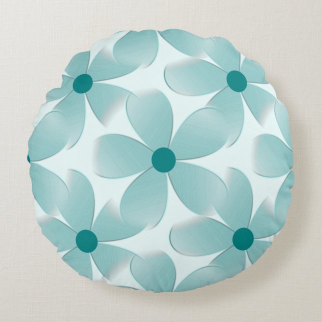 Green floral pattern. round cushion (Front)