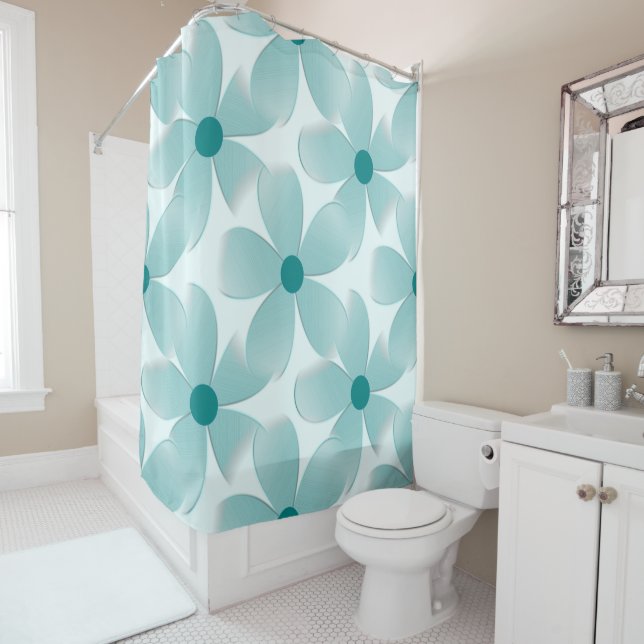 Green floral pattern. shower curtain (In Situ)