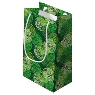Green floral pattern small gift bag