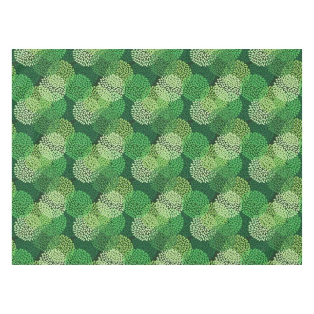 Green floral pattern tablecloth (Front (Horizontal))