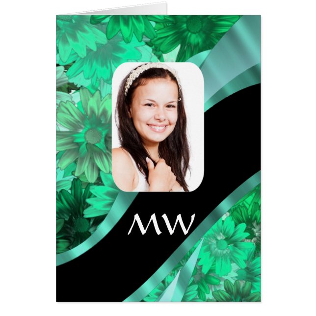 Green floral personalised photo (Front)
