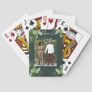 Green Floral Playing Cards- Wedding  Playing Cards
