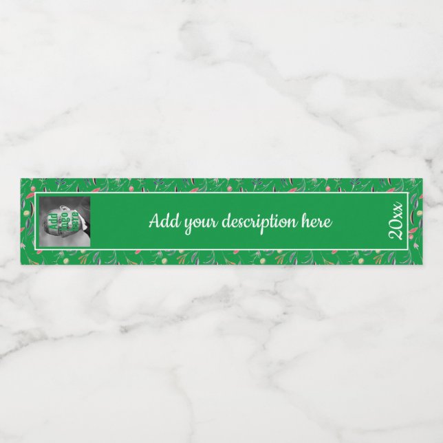 Green Floral Replacement RING BINDER SPINE LABELS (Single Label)