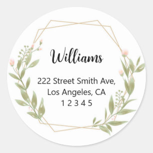 Green Floral Return Address Labels
