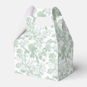 Green Floral Roses French Chinoiserie Pattern Favour Box