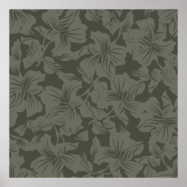 Green Floral seamless pattern backgroundabstract,  Poster (Front)