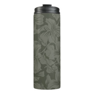 Green Floral seamless pattern backgroundabstract, Thermal Tumbler