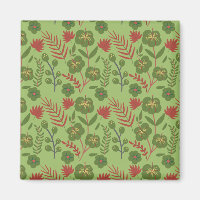 Green floral seamless pattern flower, branch, leaf