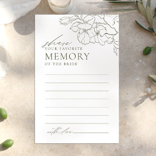 Green floral share a memory bridal shower game