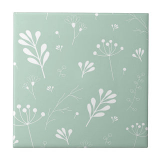 Green Floral Tile