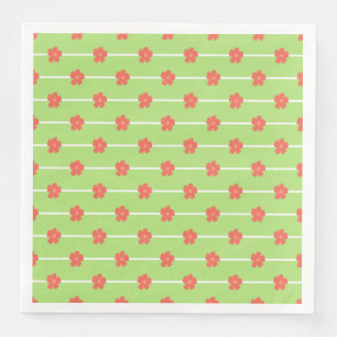Green Floral Tiles Napkin