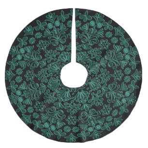 Green Floral Tree Skirt