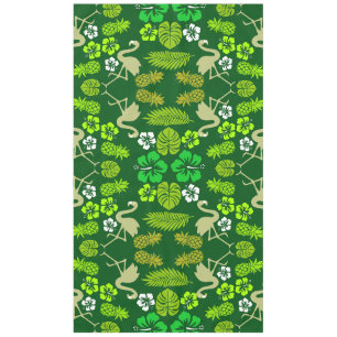 Green Floral Tropical Fruit Patterned Tablecloth