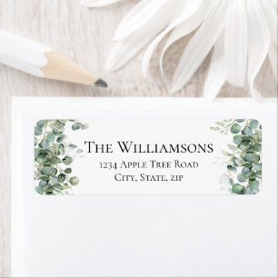 Green Floral Vintage Wedding Address Return Labels