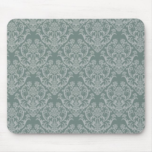 Green floral wallpaper mouse mat (Front)