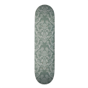 Green floral wallpaper skateboard