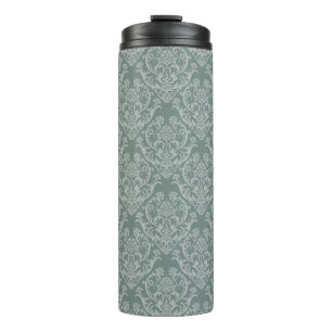 Green floral wallpaper thermal tumbler