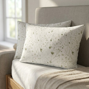 Green Floral Watercolor - Nature-Inspired Bedding Pillowcase