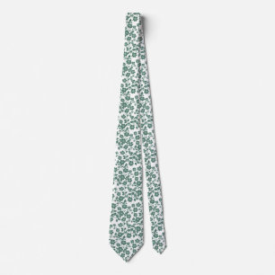 Green Floral Wedding Groomsmen Groom Gift Tie