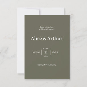 Green Floral Wedding Invitation Landscape