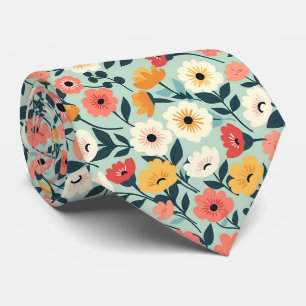 Green Floral Wedding Tie
