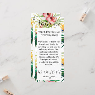 Green Floral Welcome Wedding Program
