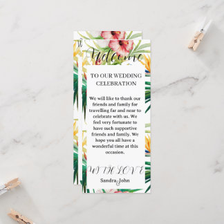 Green Floral Welcome Wedding Program