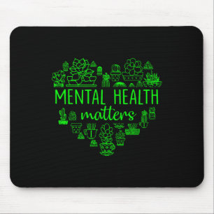 Green Floral Wildflower Mental Health Awareness S Mouse Mat
