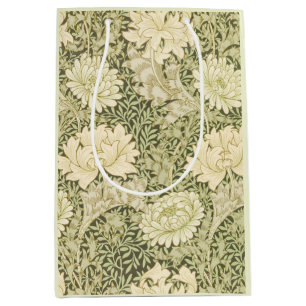 Green Floral Wm Morris Design Medium Gift Bag