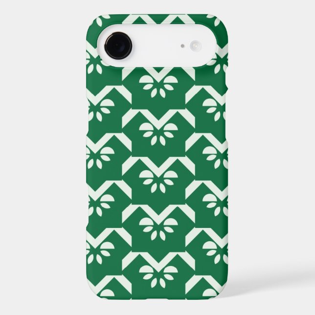 Green floral zigzag Case-Mate iPhone case (Back)