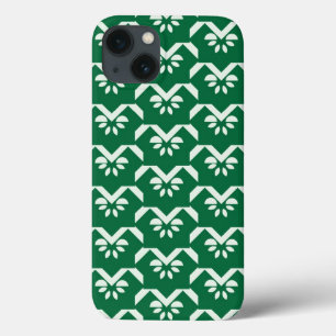 Green floral zigzag iPhone 13 case