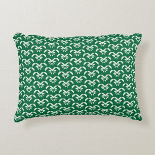 Green floral zigzag decorative cushion