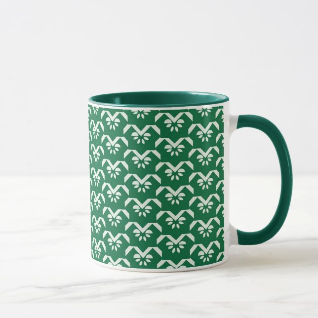 Green floral zigzag mug (Right)