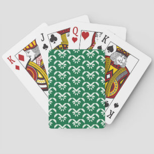 Green floral zigzag playing cards