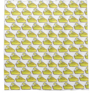 Green Florida Key Lime Pie Slice Foodie Shower Curtain