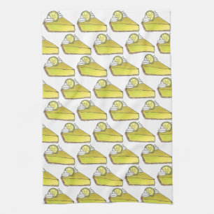 Green Florida Key Lime Pie Slice Foodie Tea Towel