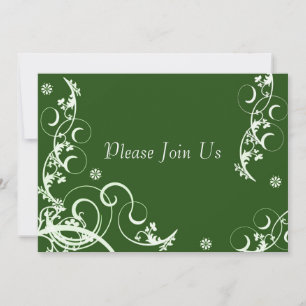 Green Flourish Wedding Invitation