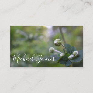 Green Flower Bud Garden Nature Photography Floral Business Card