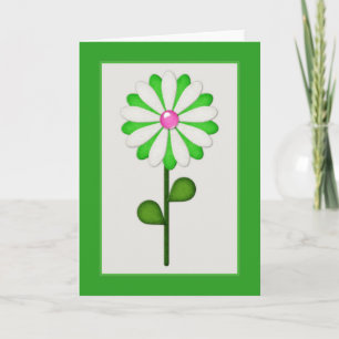 Green Flower d2 Spring Season Blank Greeting Card