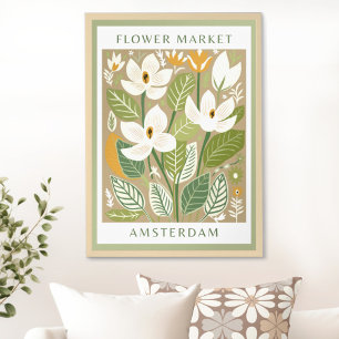 Green Flower Market Poster