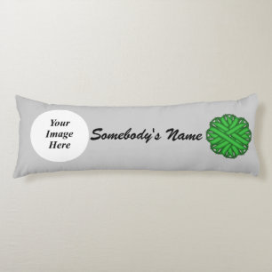 Green Flower Ribbon Template by Kenneth Yoncich Body Cushion