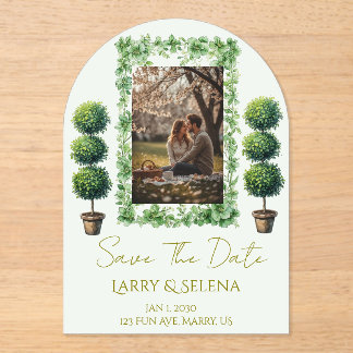 Green Flower Wedding Invitation