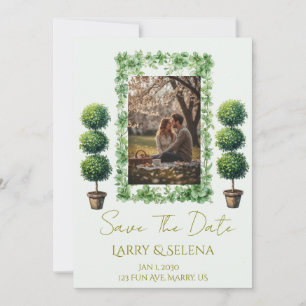 Green Flower Wedding Invitation