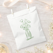 Green Flowers | Minimal Hand-Drawn Botanical Favou
