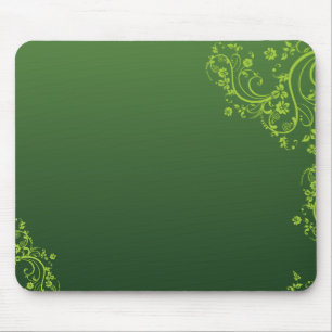 Green Flowers Mouse Mat