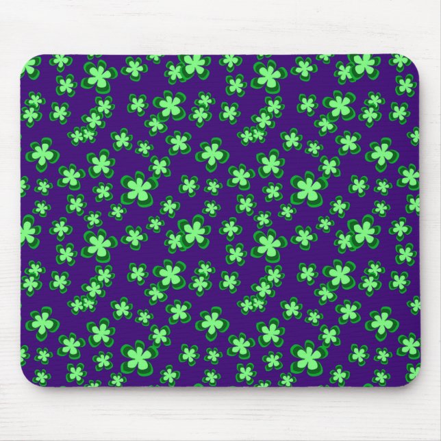 Green flowers mouse mat (Front)
